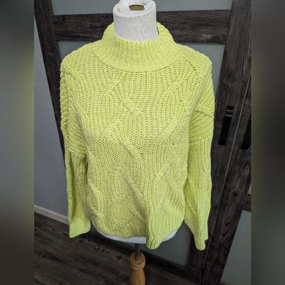 NWT American Eagle  Cable Knit Mock Kneck Chunky Sweat Size L - Picture 2 of 7
